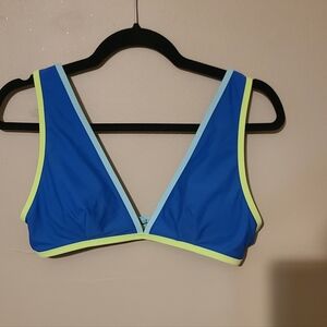 Aerie Blue and Green Women's Swim Top Size L